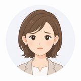 困った表情の女性